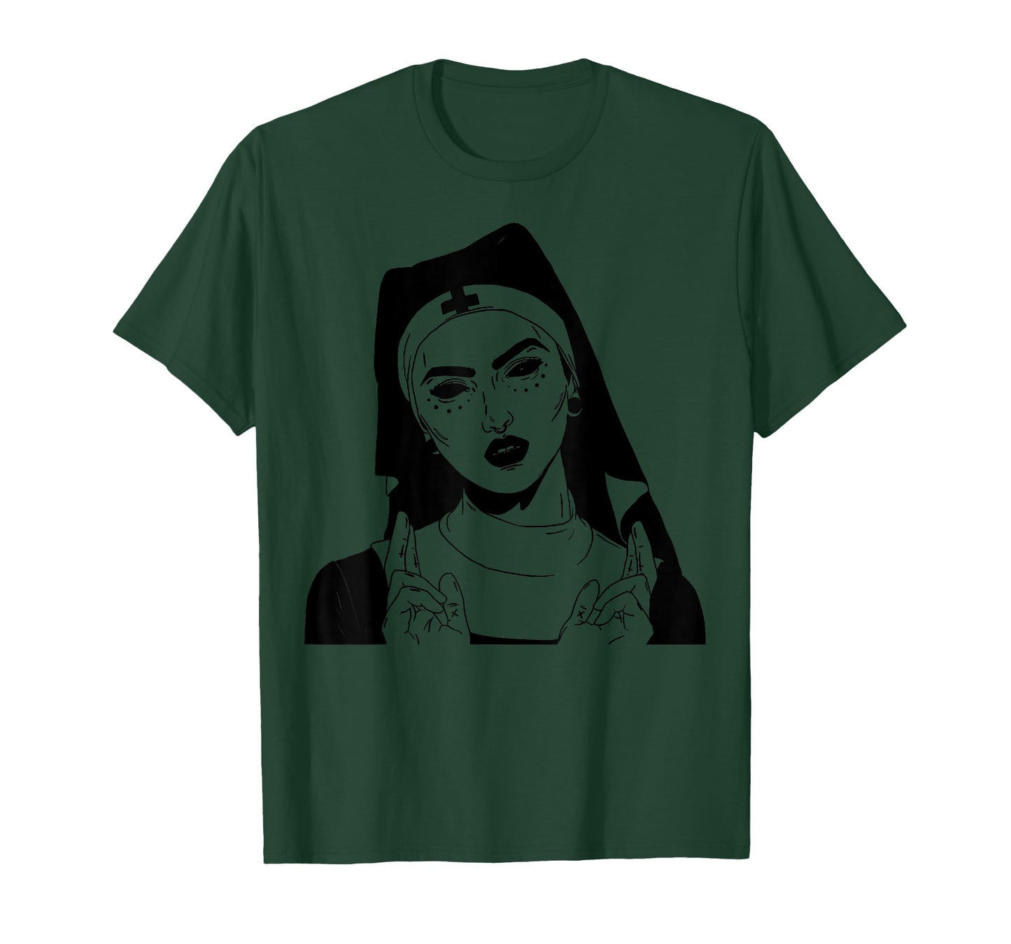 Demonic Satanic Nun Vintage Demon Halloween Party Costume T-Shirt