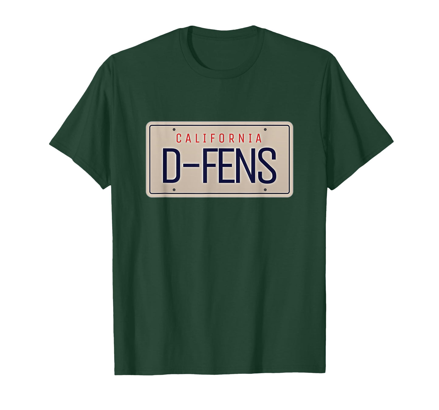 California License Plate D-FENS Pop Culture Fan T-Shirt