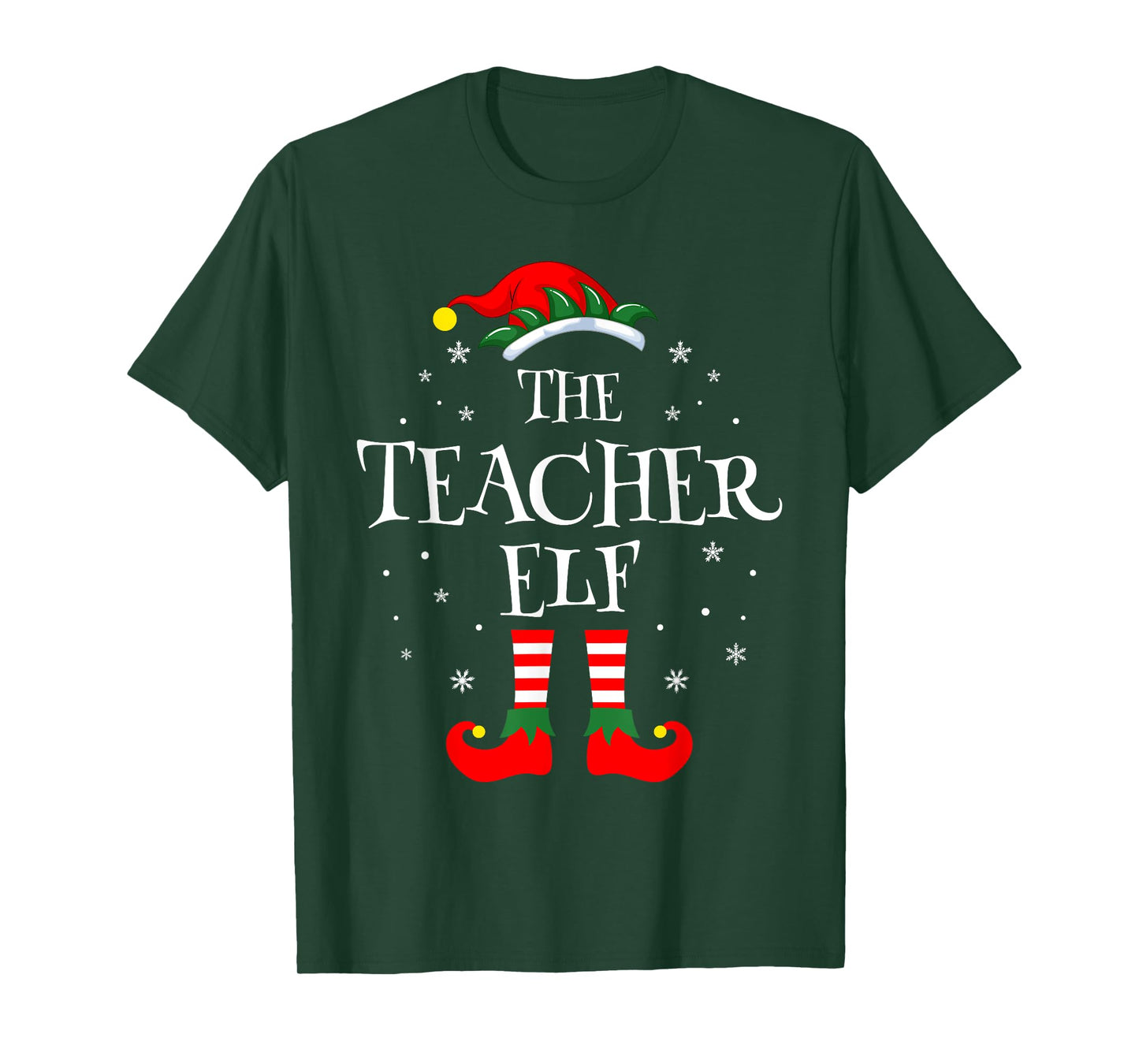 The Teacher Elf Christmas Family Matching Group Xmas Funny T-Shirt