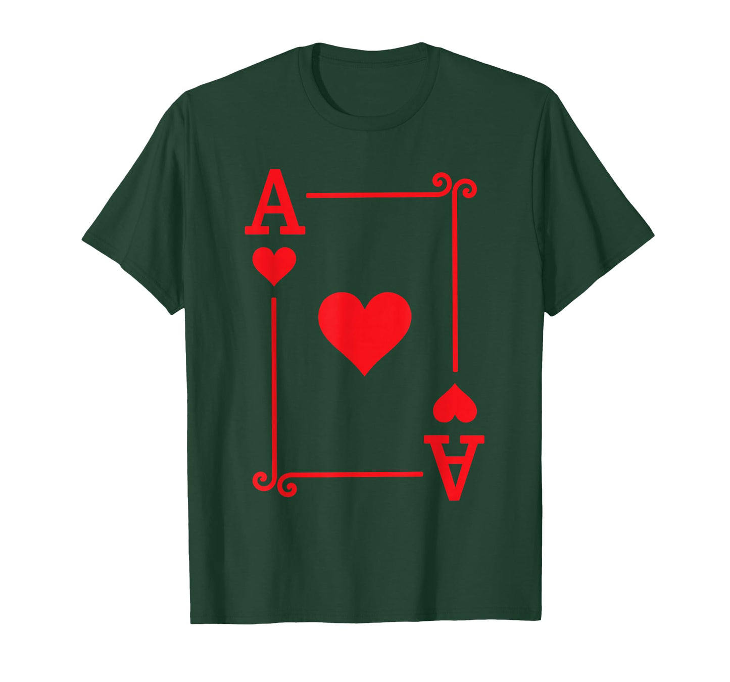 Playing Card Costume Tees & Gifts - Ace Card Hearts Suit T-Shirt - Black, Small - Unisex-Kids