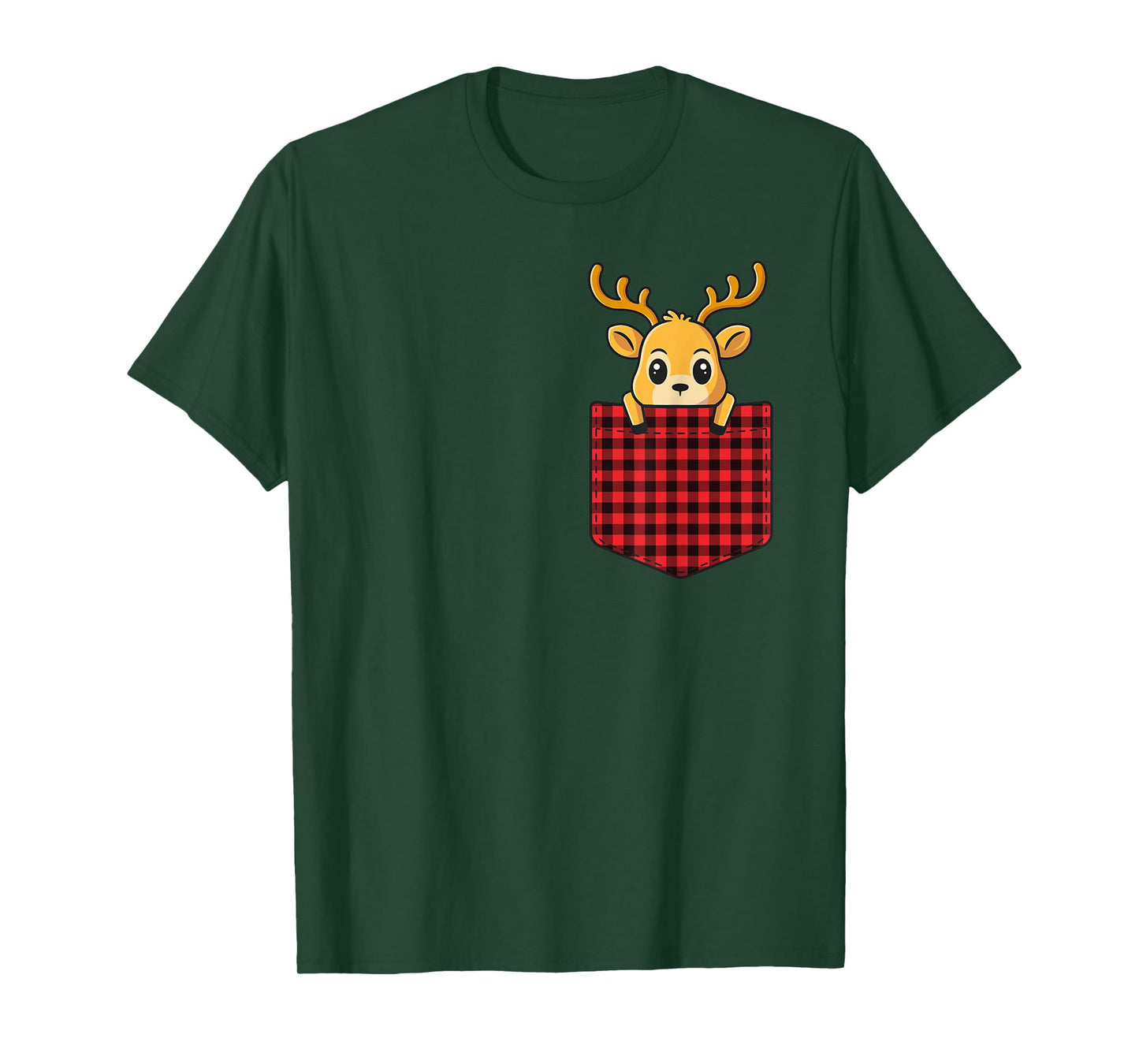 Christmas T Shirt For Women Kids Pocket Animal Reindeer T-Shirt