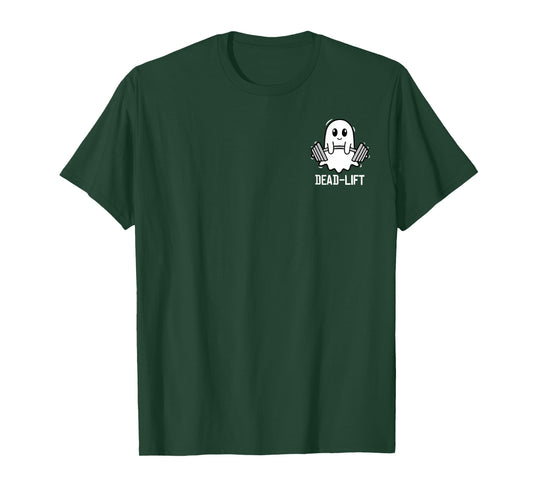 Dead Lift Funny Ghost Gymer Halloween Weight Lifting Pocket T-Shirt