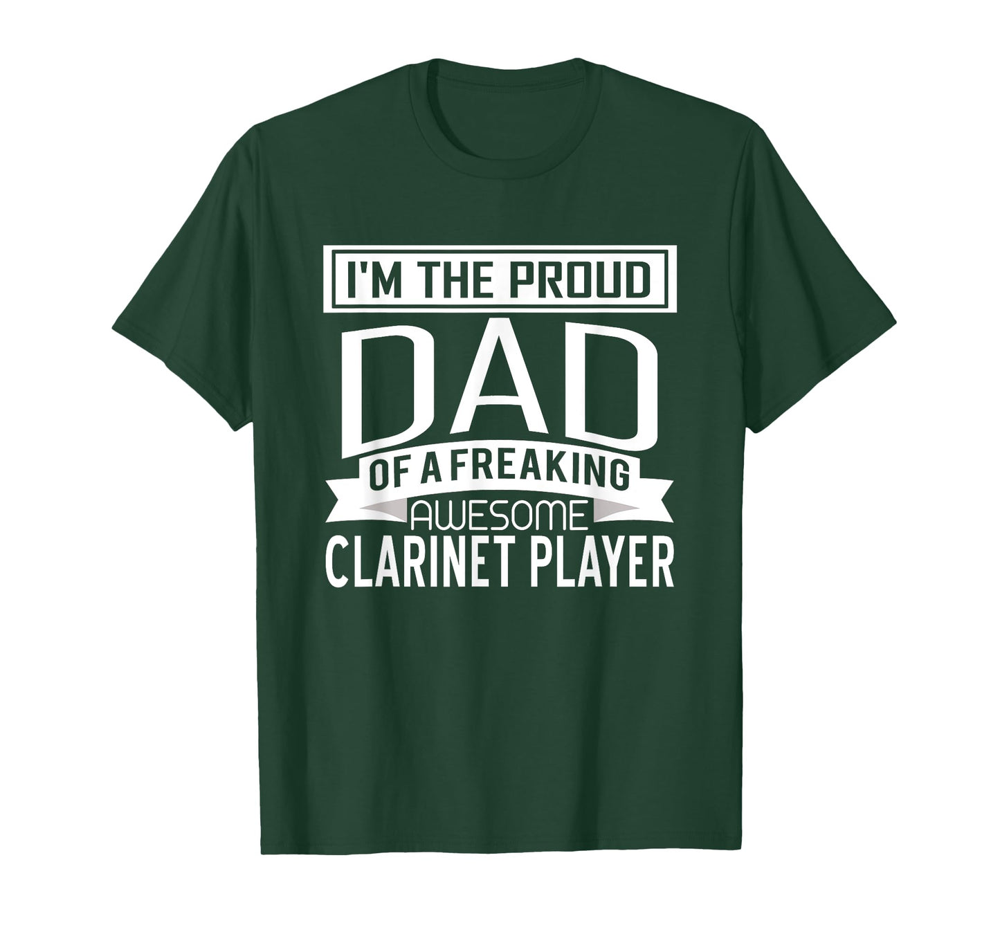Proud Dad Awesome Clarinet Player Marching Band Fathers Gift T-Shirt