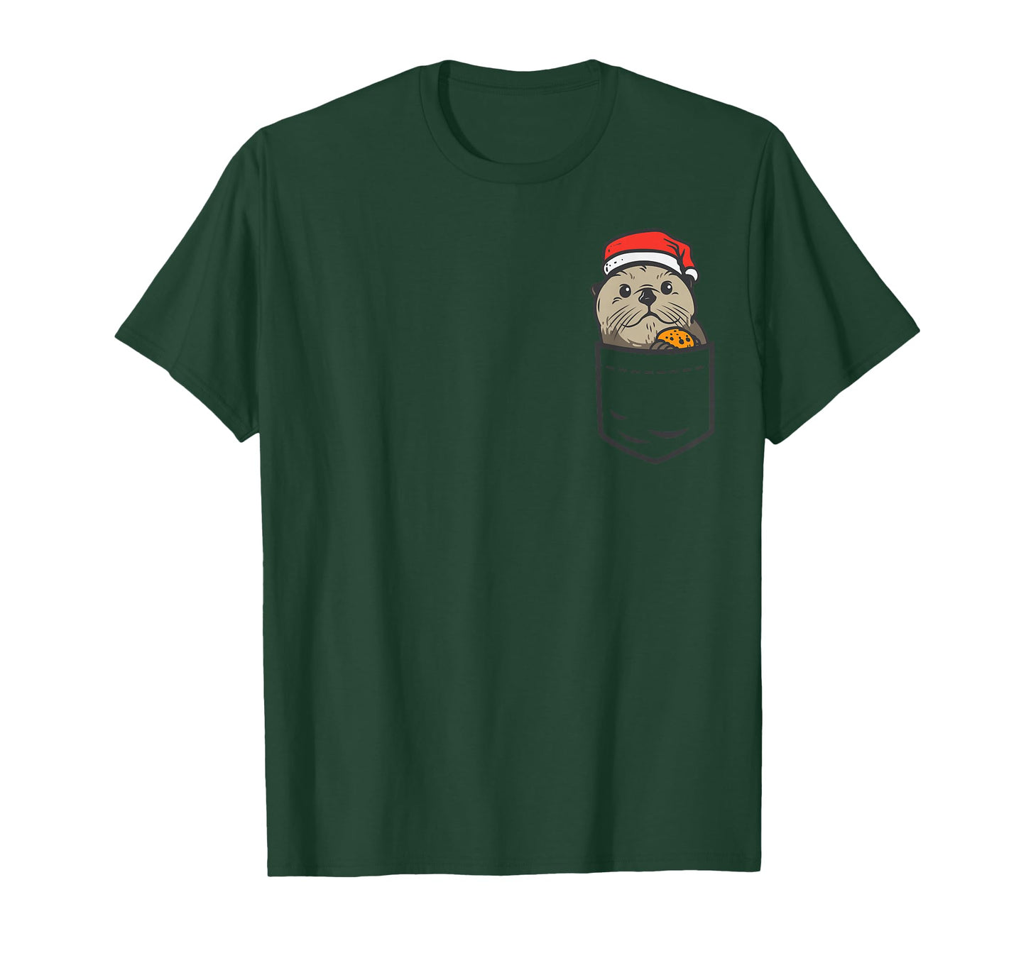 Pocket Sea Otter Santa Cookie Cute Animal Christmas Pet Gift T-Shirt