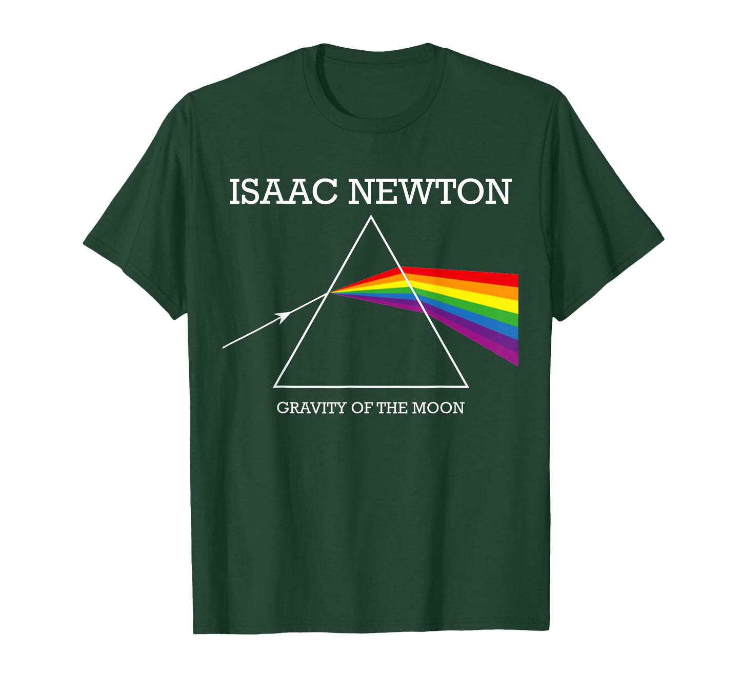 Nerdy Isaac Newton Prism Gravity of the Moon Rock Music Geek T-Shirt