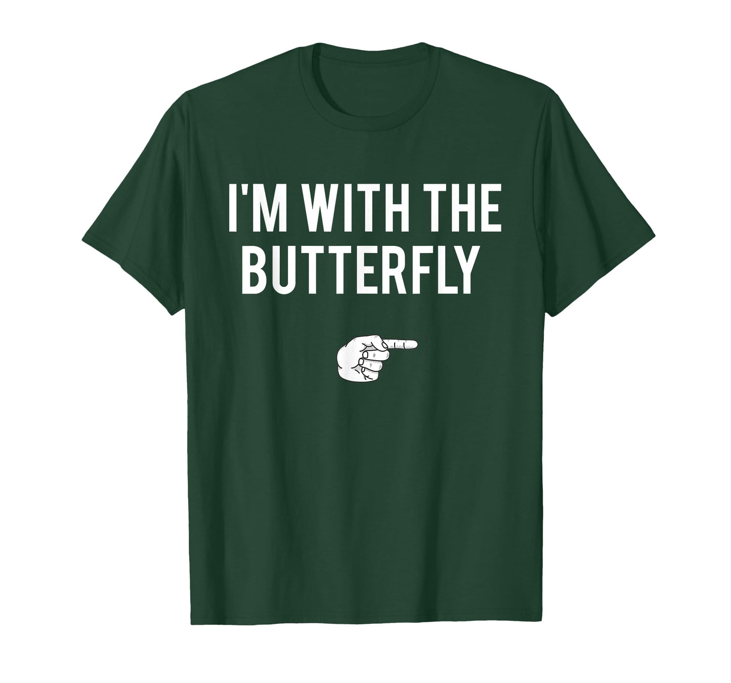 I'm With Butterfly Halloween Costume Party Matching Couple T-Shirt