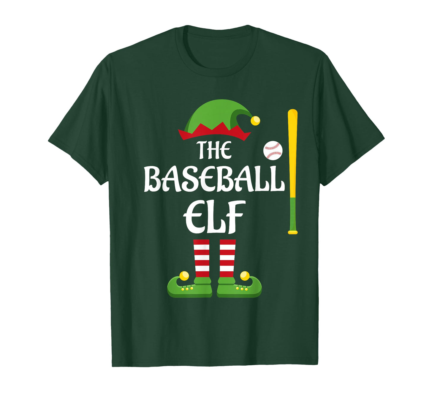 Baseball Elf Family Matching Group Christmas Sporty T-Shirt