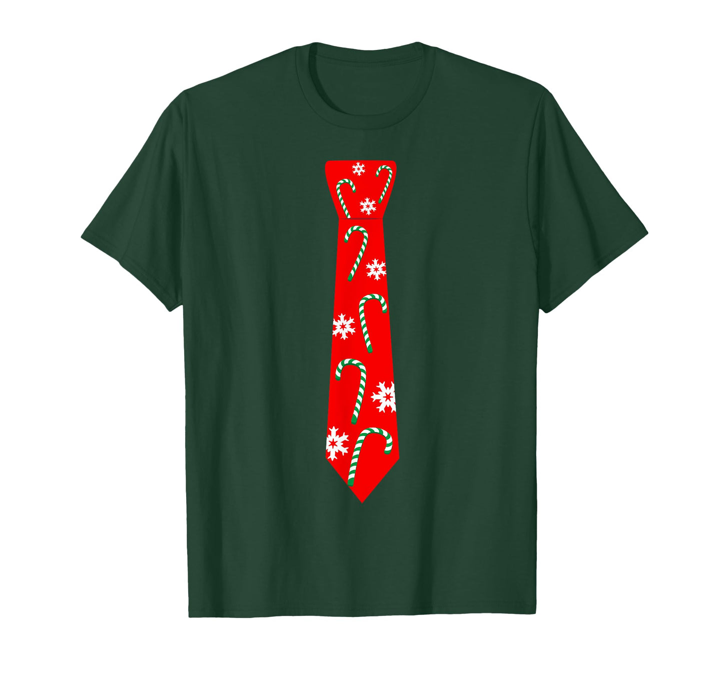 Cute Christmas Neck Tie Tshirt Xmas Design Candy Cane Gift T-Shirt