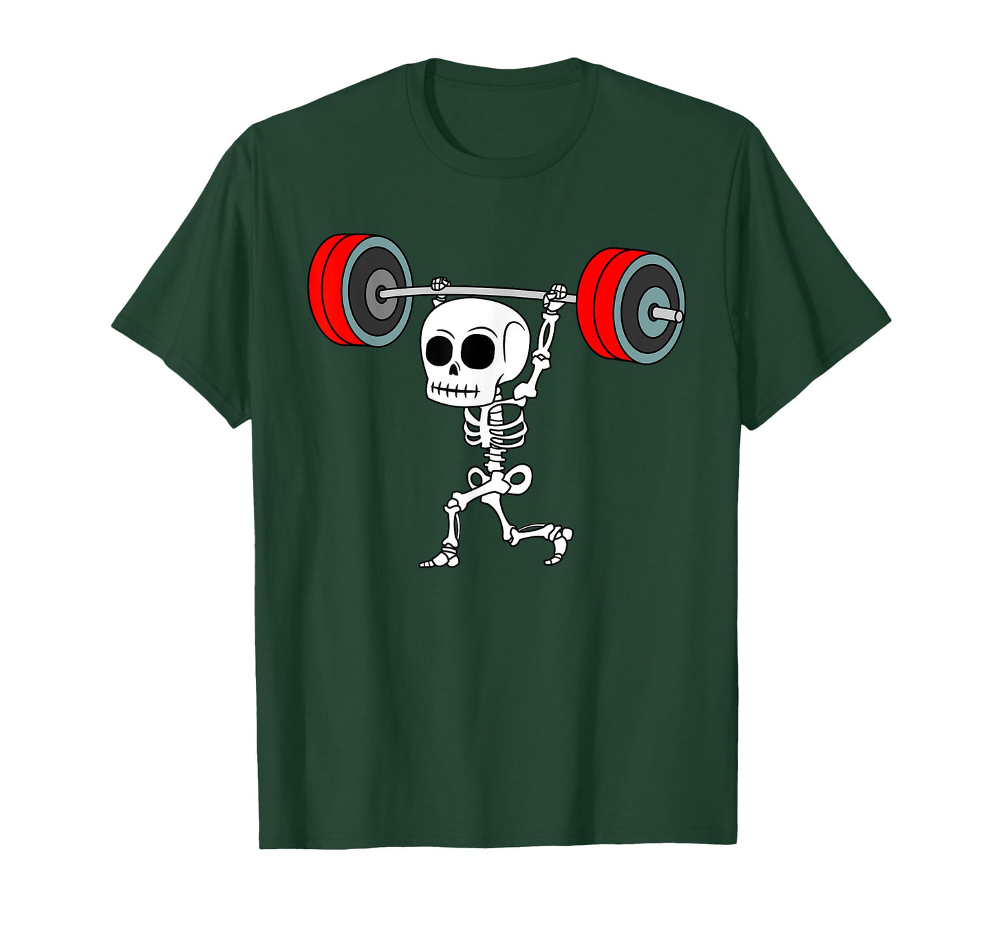 Weightlifting Skeleton Halloween Fitness Gym Workout Costume T-Shirt