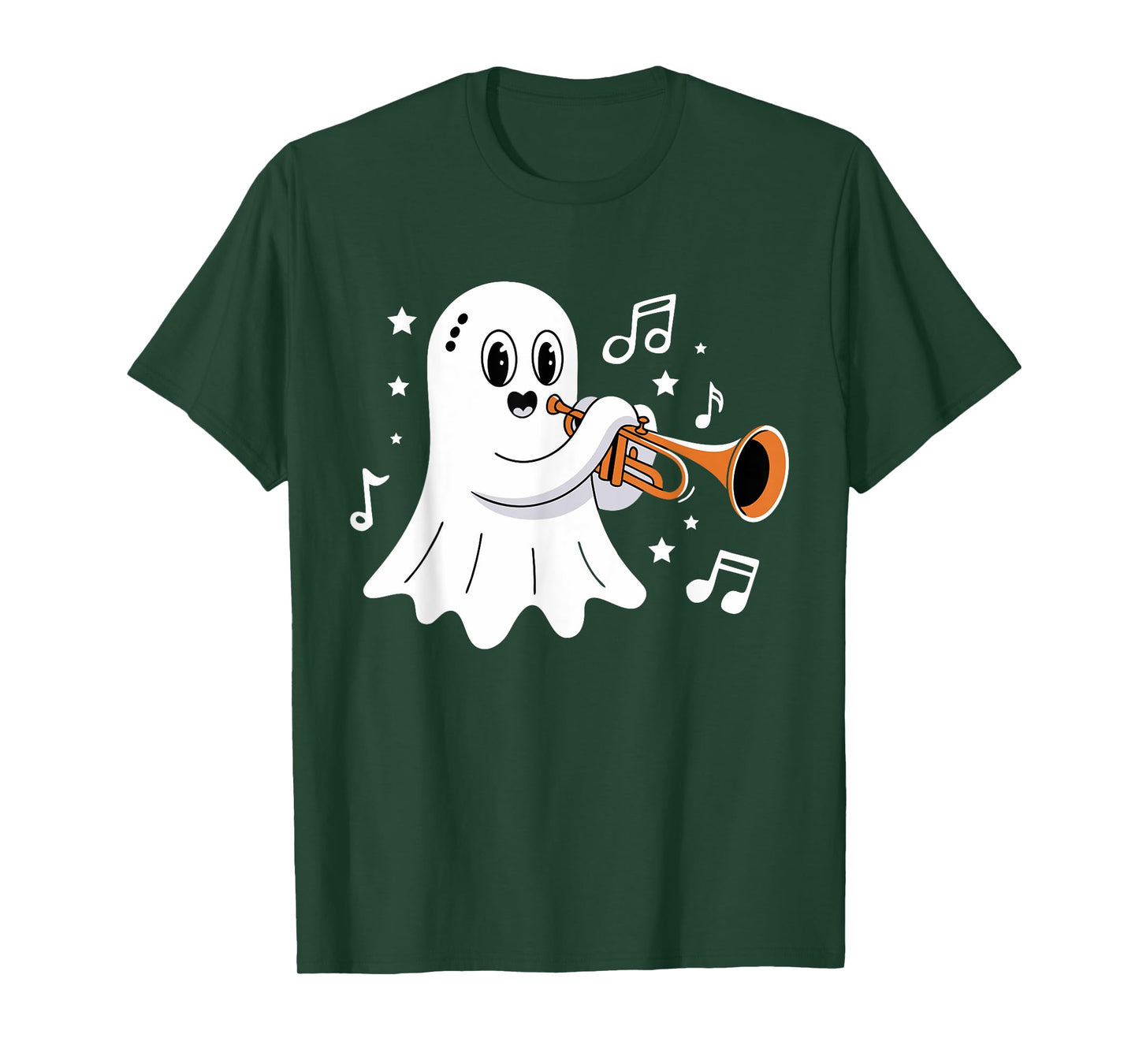 Halloween Ghost Music Teacher Playing Instruments T-Shirt