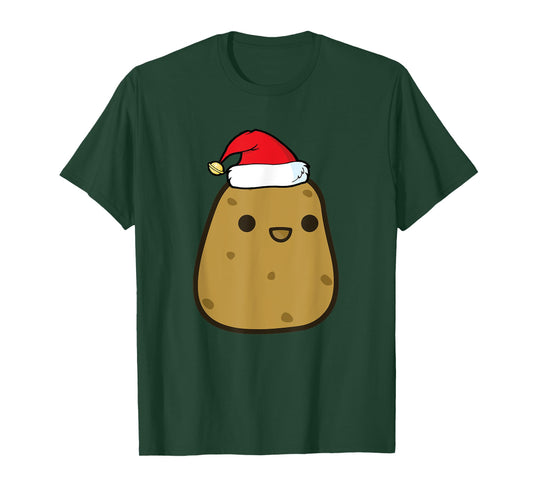 Funny Potato Christmas T-Shirt Santa Hat Costume Gift Kids T-Shirt