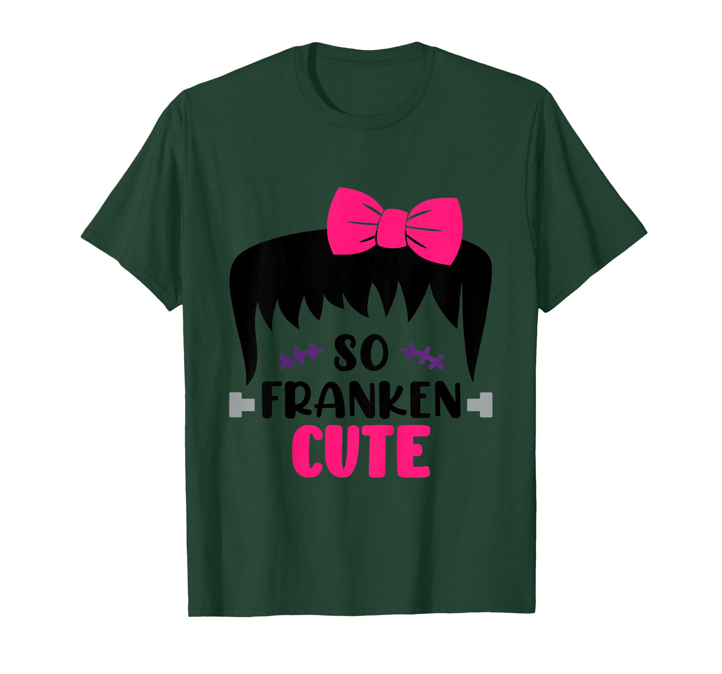 Kids So Franken Cute Toddler Girl Halloween Costume Scary Funny T-Shirt