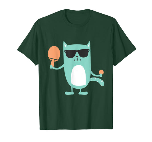 Cat Ping Pong Player - Paddle Game Sports Tournament Lover T-Shirt