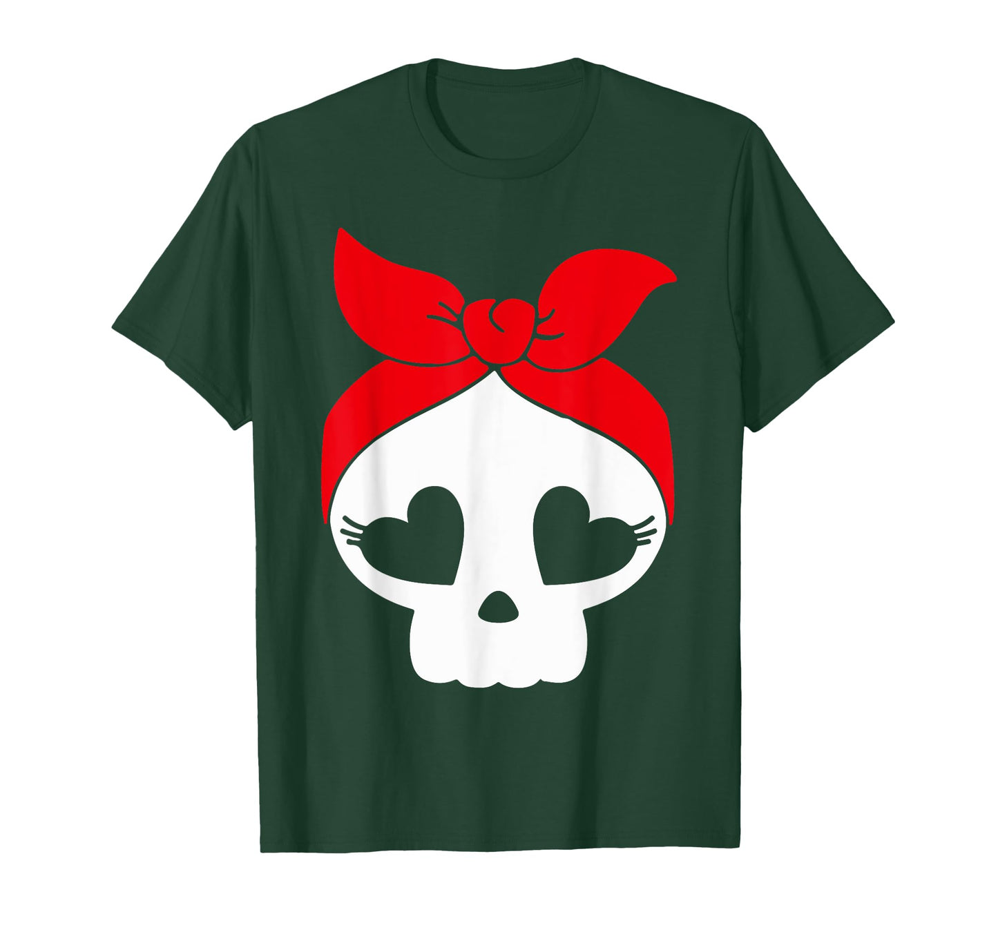 Skeleton Hear Eyes Lazy Halloween Costume Cute Skull Bandana T-Shirt