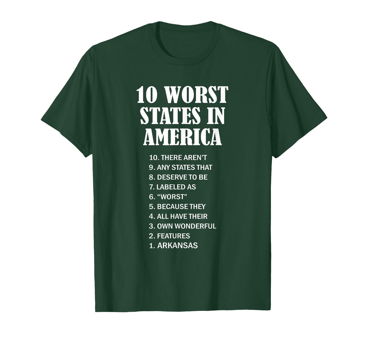 Arkansas - Ten Worst States in the US | AR Sucks - Funny - T-Shirt
