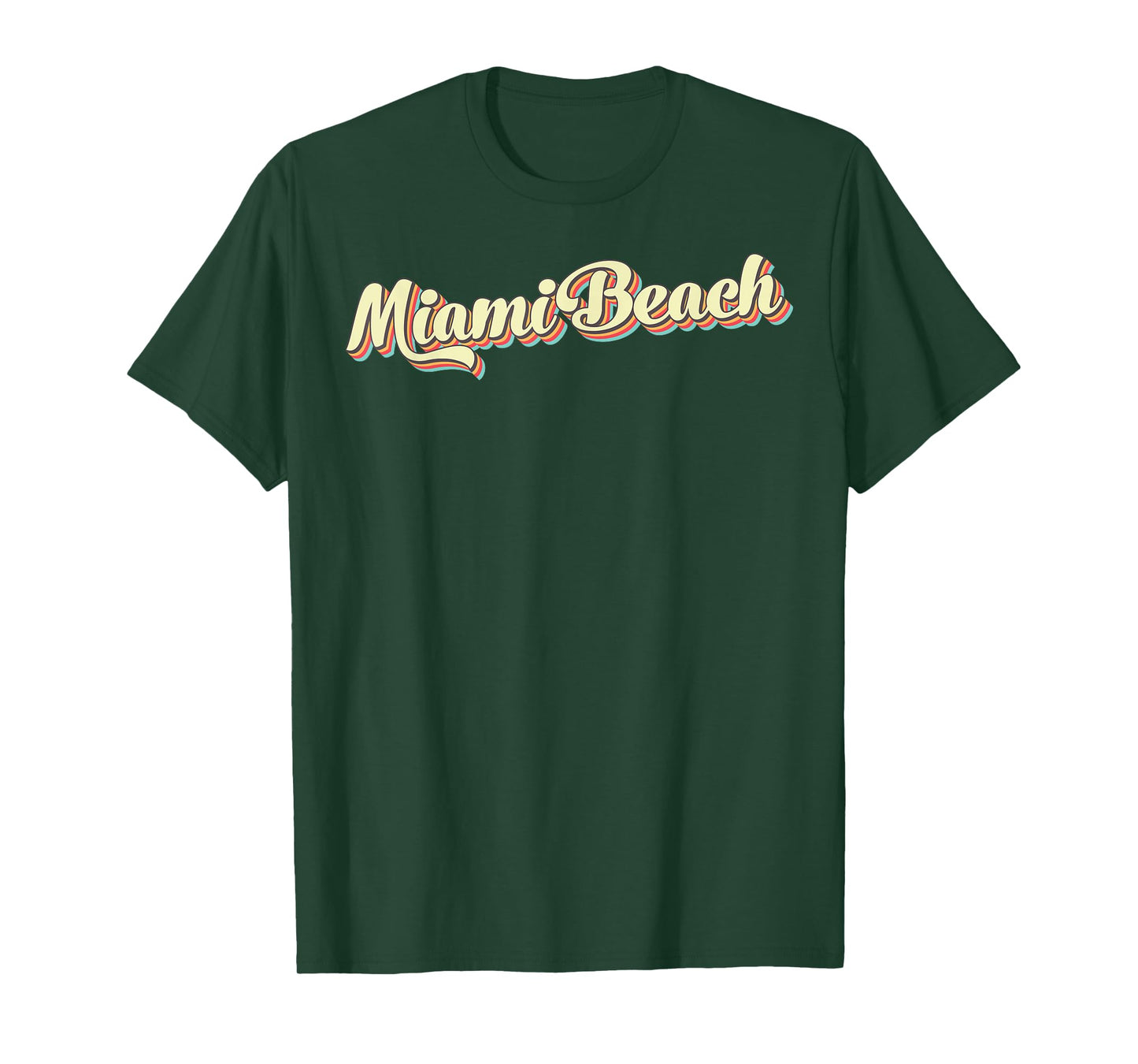 Miami Beach TShirt Retro Art Baseball Font Vintage T-Shirt