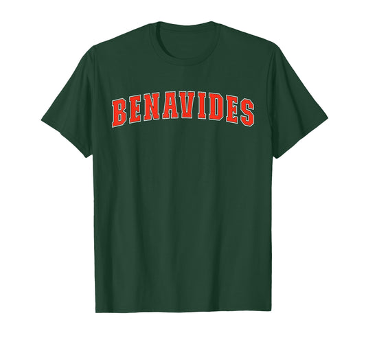 Benavides Texas TX College Style Red Text Benavides T-Shirt