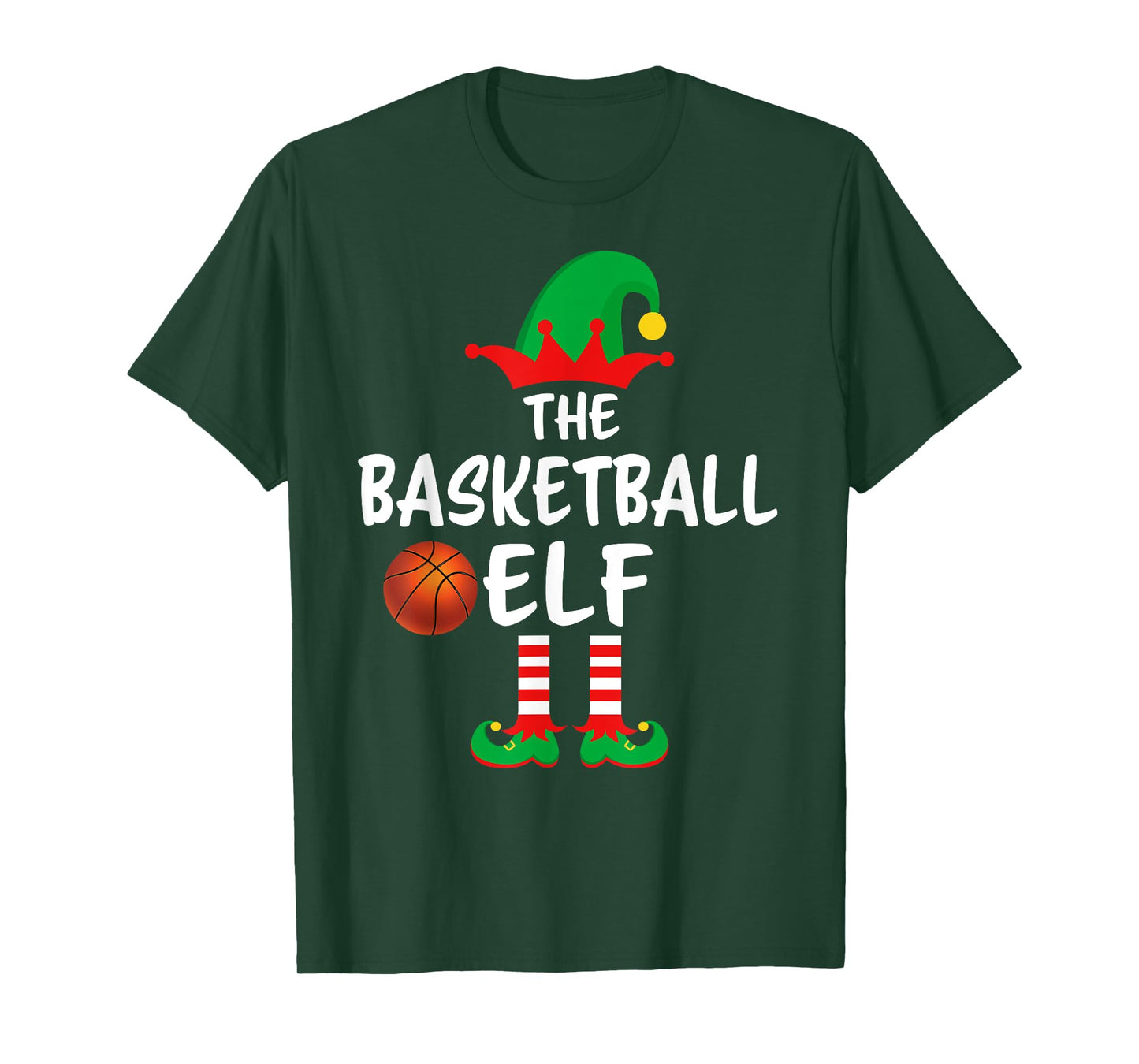 The Basketball Elf Matching Family Christmas T-Shirt