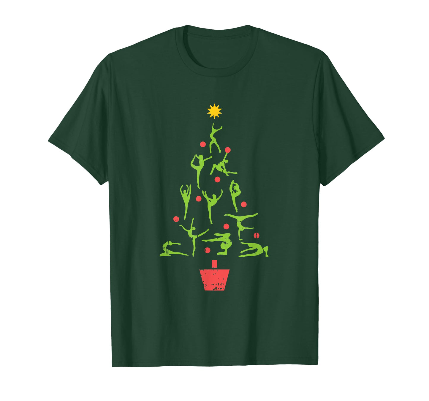 Gymnast Christmas Tree Christmas Pajama X-Mas Gymnastics T-Shirt