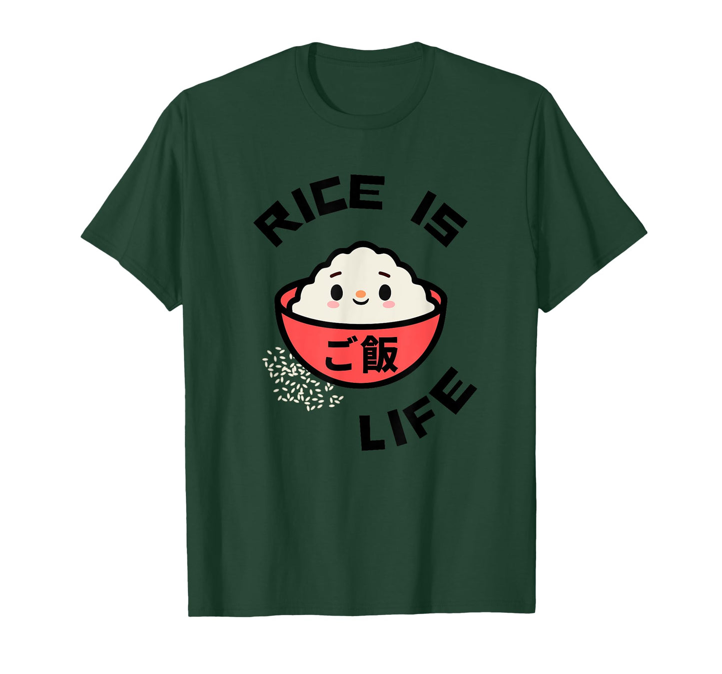 Rice is Life Red Rice Bowl Asian Food Gohan Rice T-Shirt