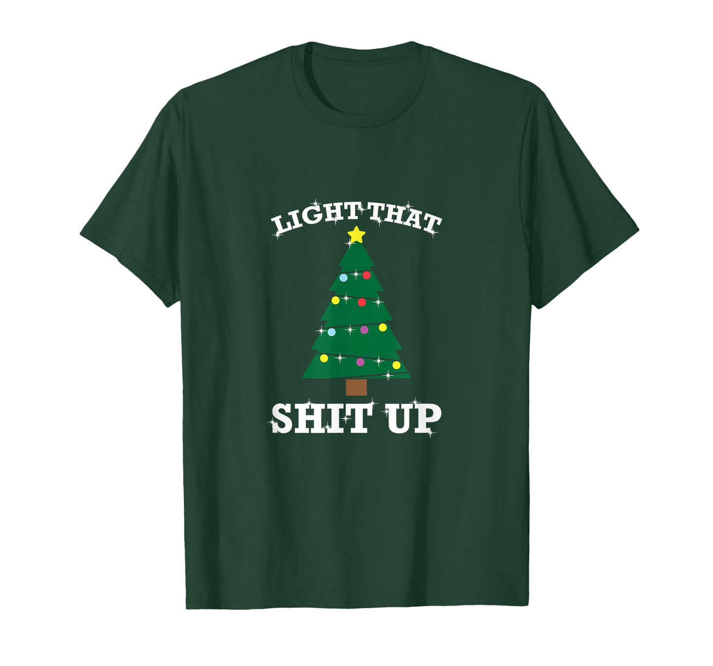 Funny Christmas Pajama Tree Light That Shit Up T-Shirt
