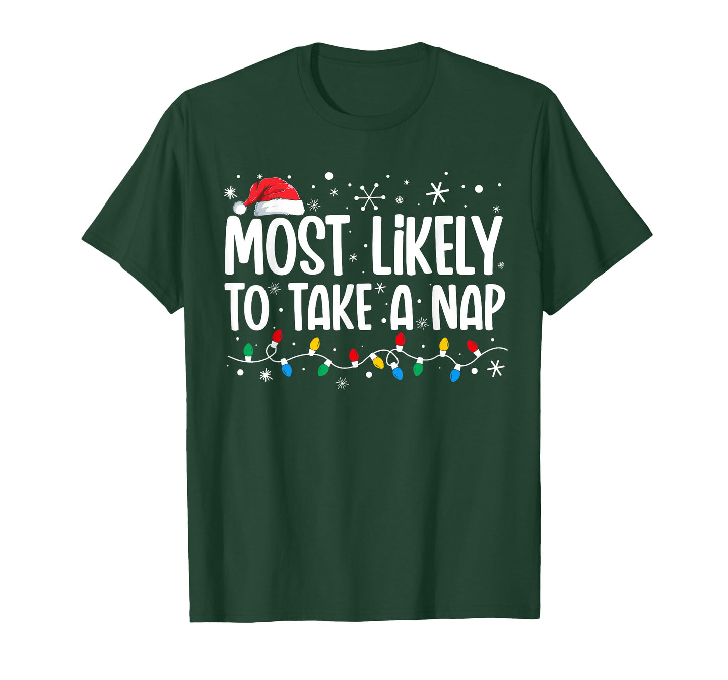 Most Likely To Take A Nap Funny Family Christmas T-Shirt