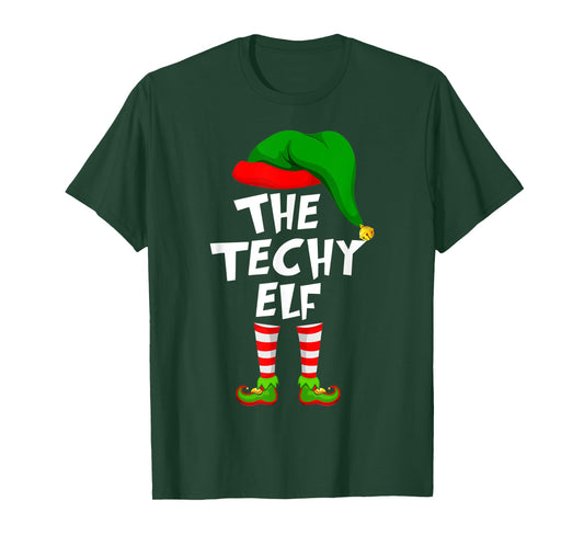 Funny Matching Family Christmas The Techy Elf T-Shirt