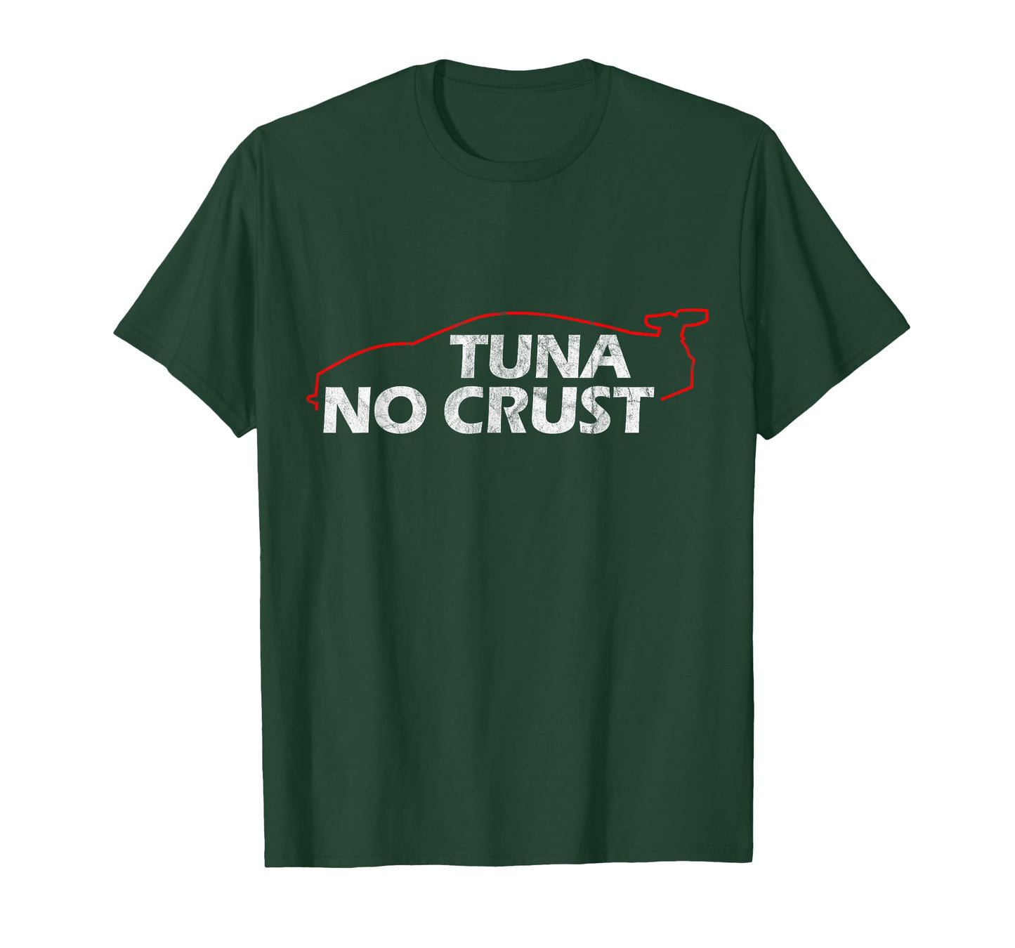 Tuna Lovers Collection T-Shirt - Tuna No Crust - Cool for Tuna Lovers - Black - Short Sleeve - Classic Fit - Unisex-Adults - Small