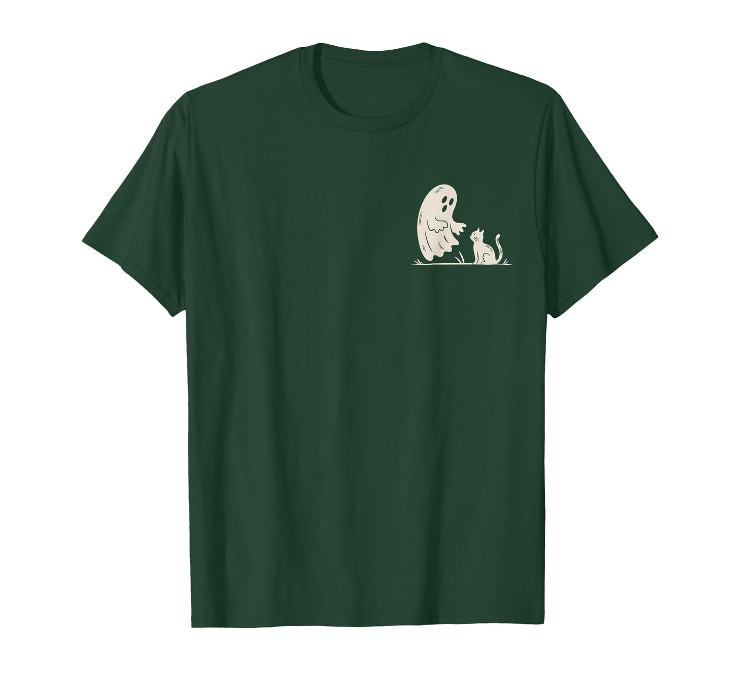 Cat Pocket Ghost Halloween Costume Men Women Kids T-Shirt