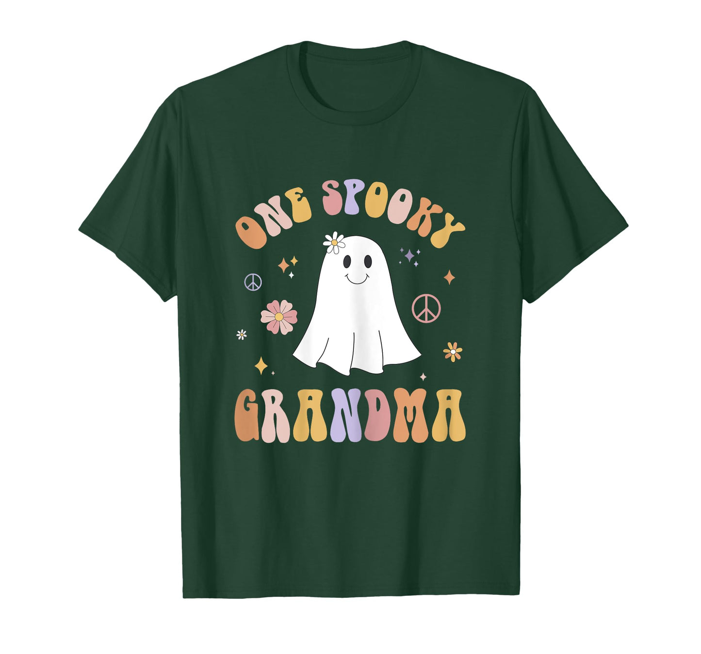 One Spooky Grandma First Birthday Retro Halloween Ghost Boo T-Shirt