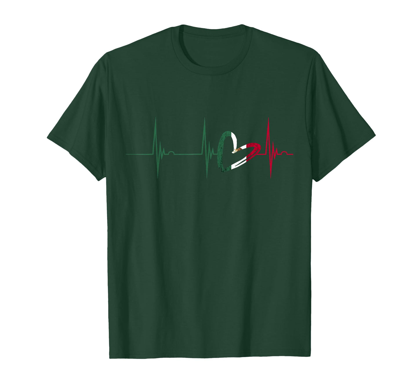 Mexico Heart Mexico Flag Heartbeat EKG Pulse Mexican Roots T-Shirt