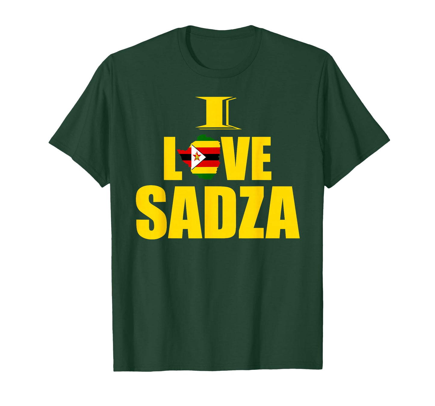 Zimbabwean Food, I Love Sadza, Zimbabwe Map Flag T-Shirt
