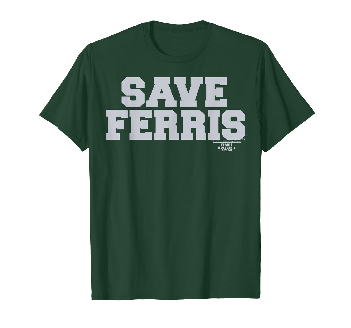 Ferris Bueller's Day Off Save Ferris Gray Typography Graphic T-Shirt