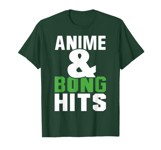 Anime And Bong Hits - Kuwaii Art Asian Animation Style Weed T-Shirt