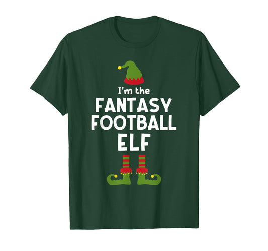 Fantasy Football Elf Funny Christmas Party Commissioner T-Shirt