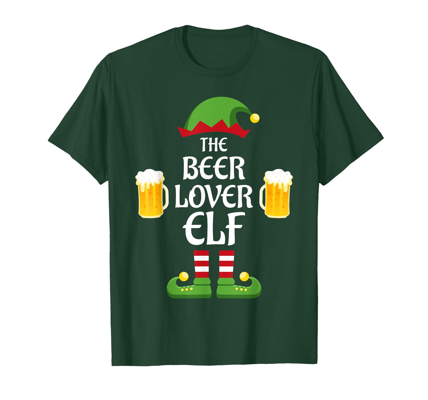 Beer Lover Elf Family Matching Group Christmas T-Shirt