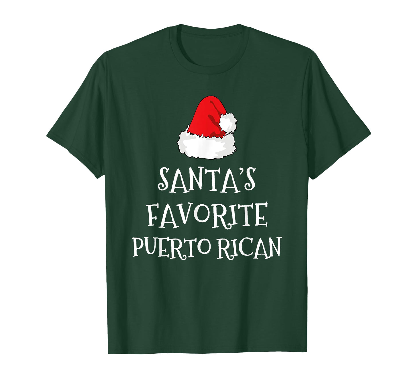 Santa's Favorite Puerto Rican Christmas Hat Funny Xmas Rico T-Shirt