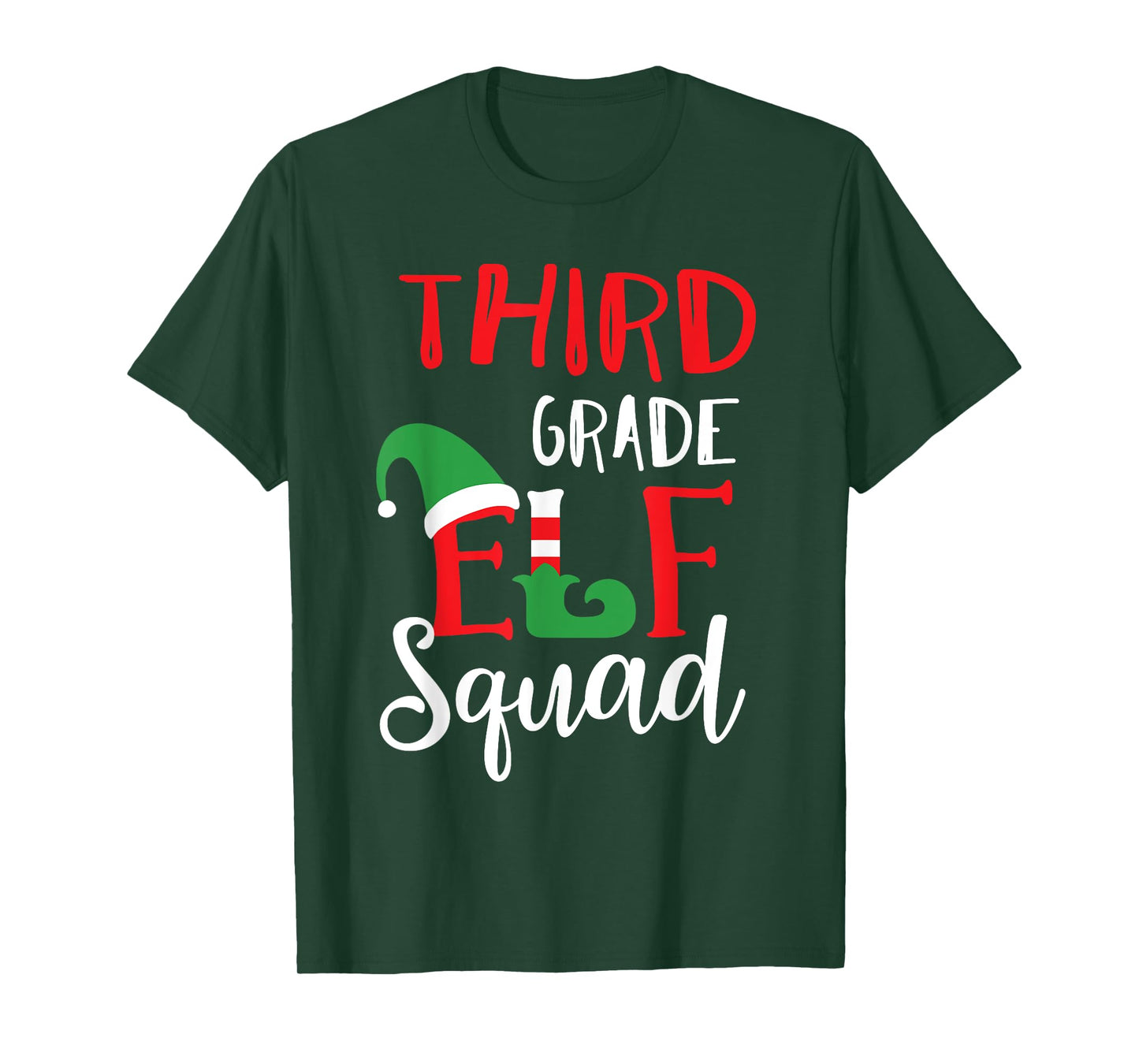 Elf Squad Third Grade Christmas Teacher Top T-Shirt