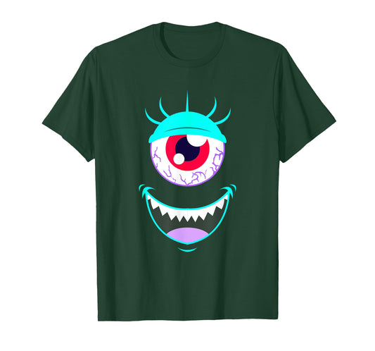 Funny Scary Monster Eyeball Face Halloween T-Shirt