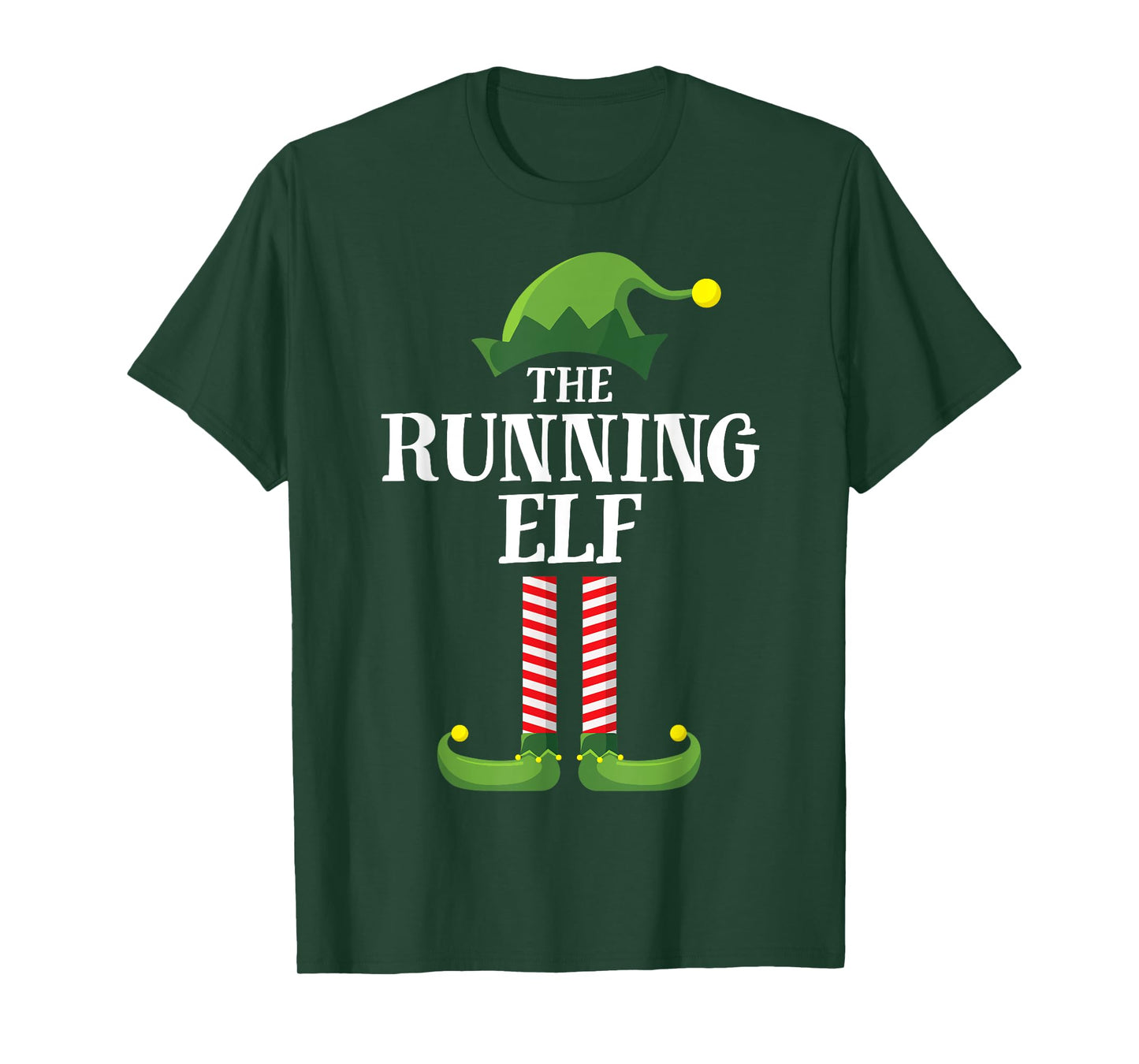 Running Elf Matching Family Group Christmas Party Pyjamas T-Shirt