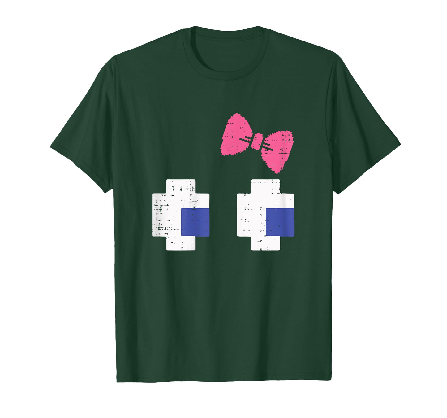 Halloween Gaming Pixel Eyes Bow Costume Girls Kids Women T-Shirt