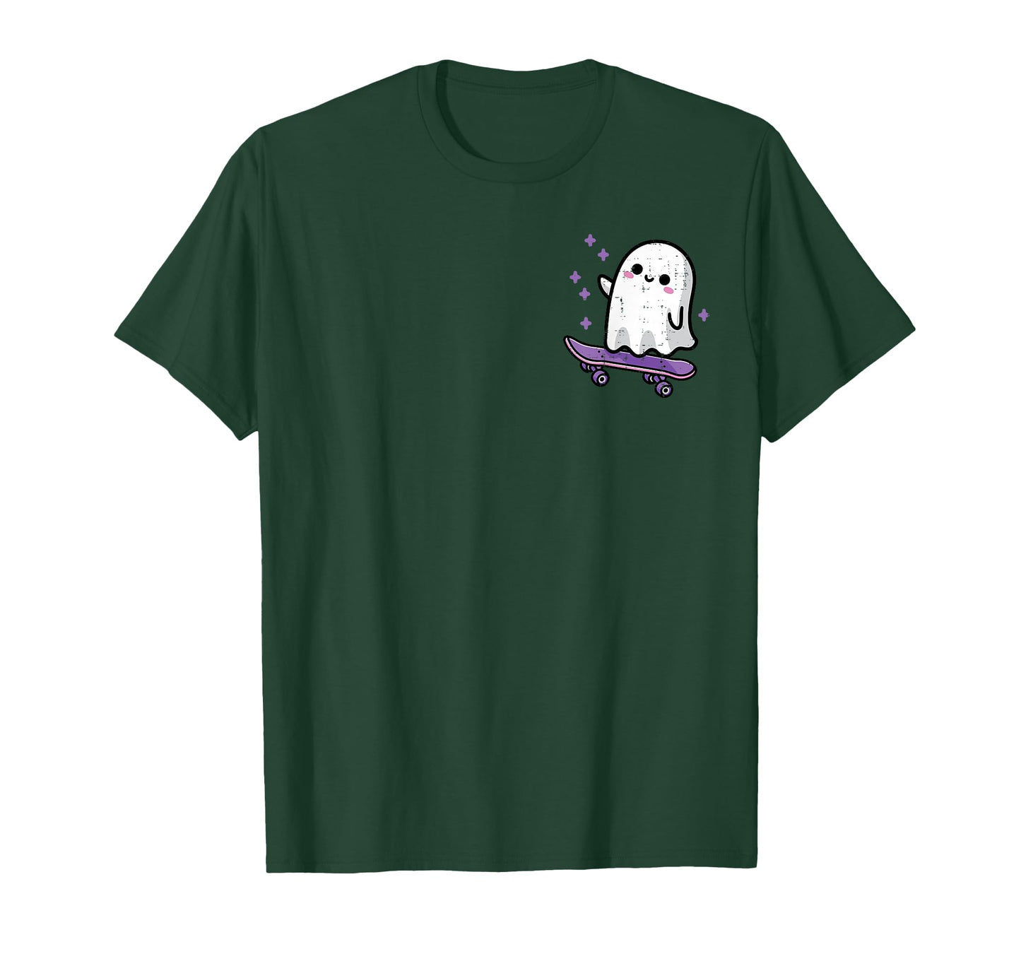 Halloween Ghost Skateboard Pocket Cool Costume Men Boys Kids T-Shirt