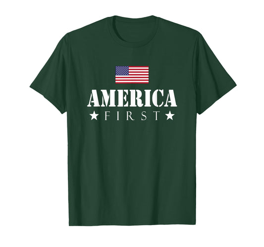 America First AmericaFirst USA Flag American Pride July 4th T-Shirt