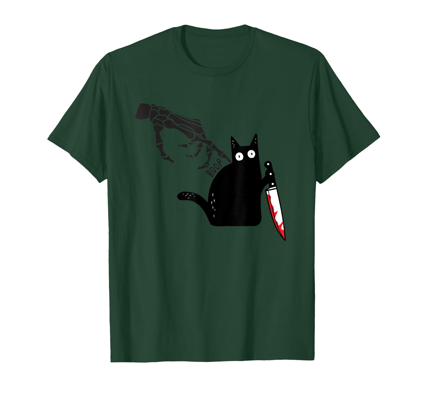Spooky Boop Skeleton Hand Touch Ghost Cat Halloween T-Shirt