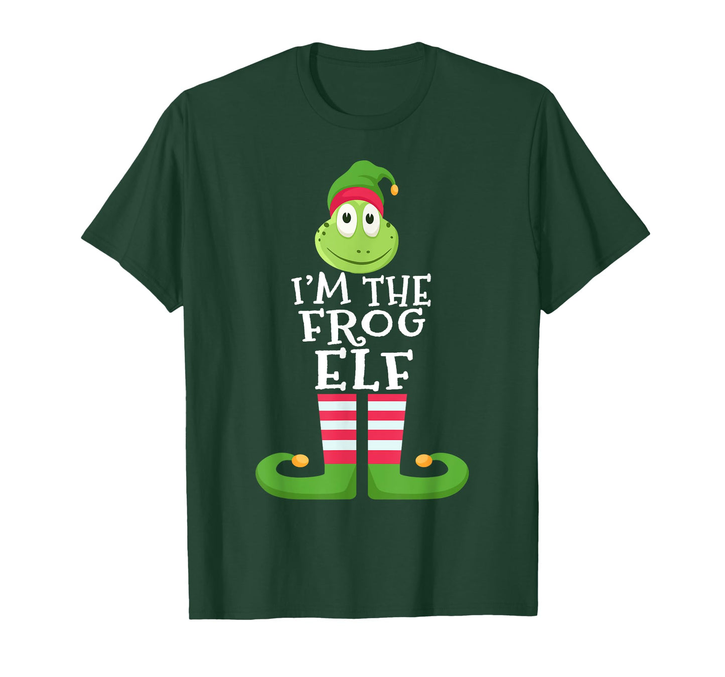 Frog Elf Funny Frog Lover's Family Matching Christmas Pajama T-Shirt