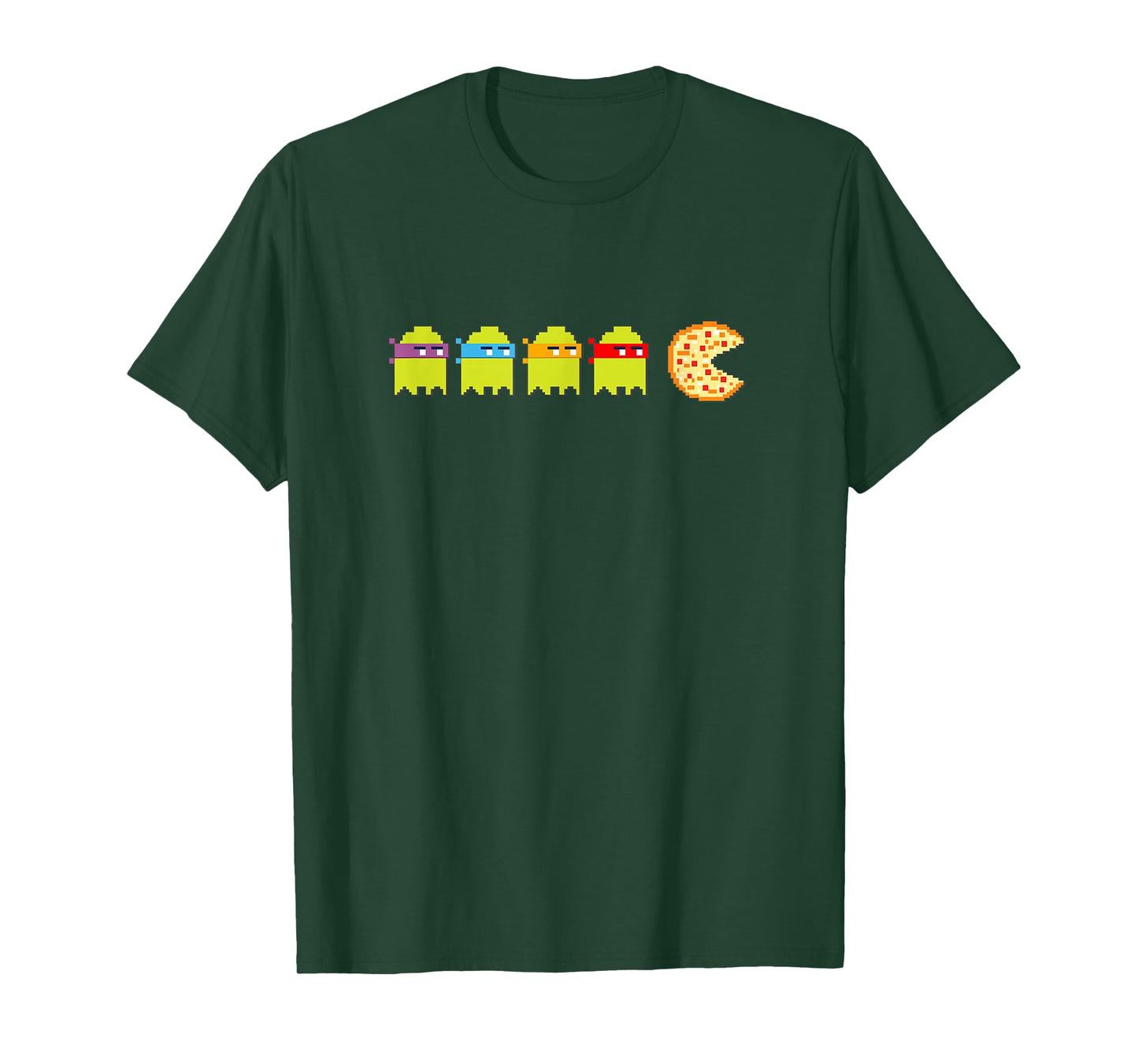 8-Bit Vintage Ghost Turtle Chasing Pizza Retro Arcade Game T-Shirt
