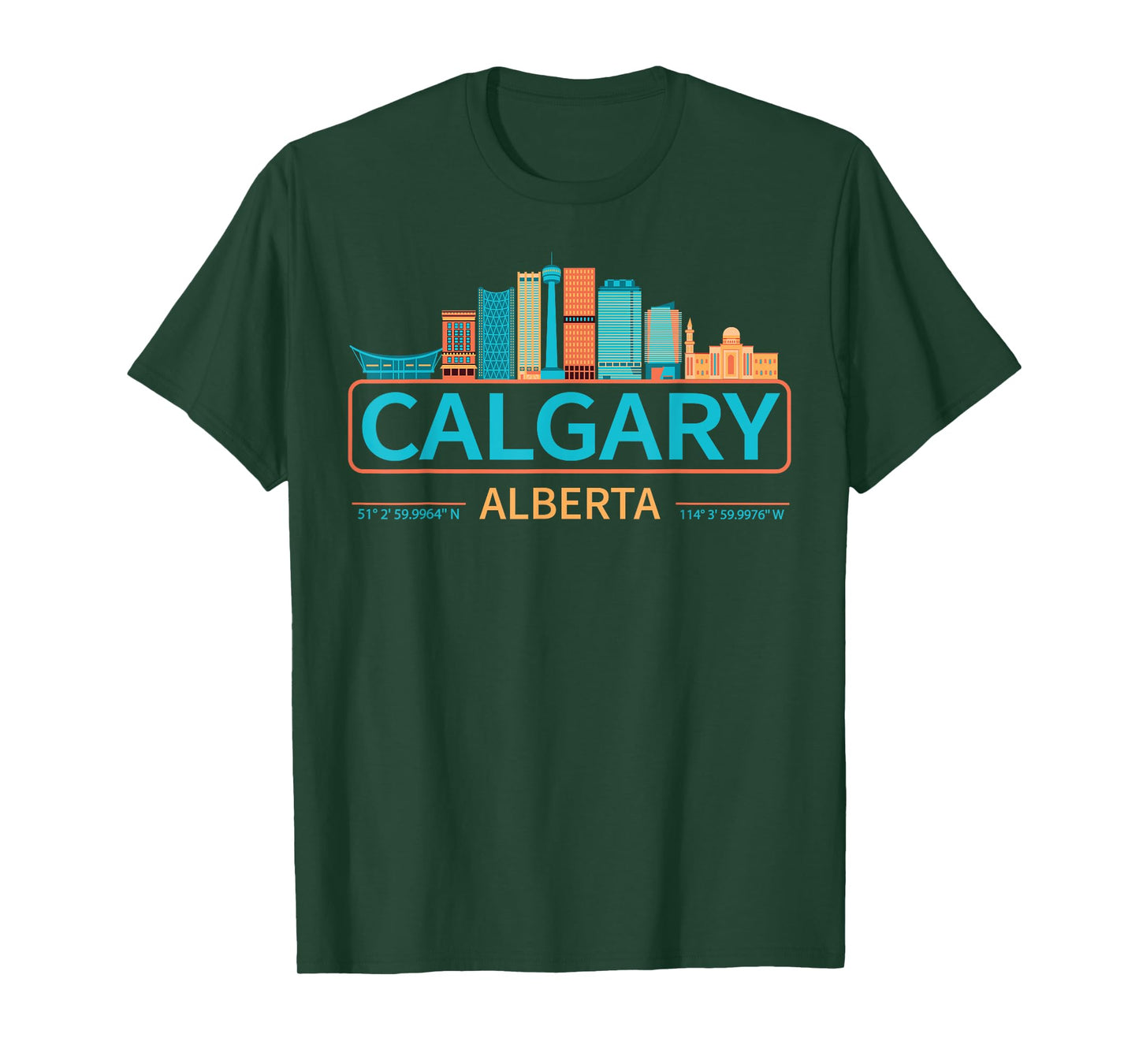 Calgary Alberta Skyline colored, Travel to Calgary T-Shirt