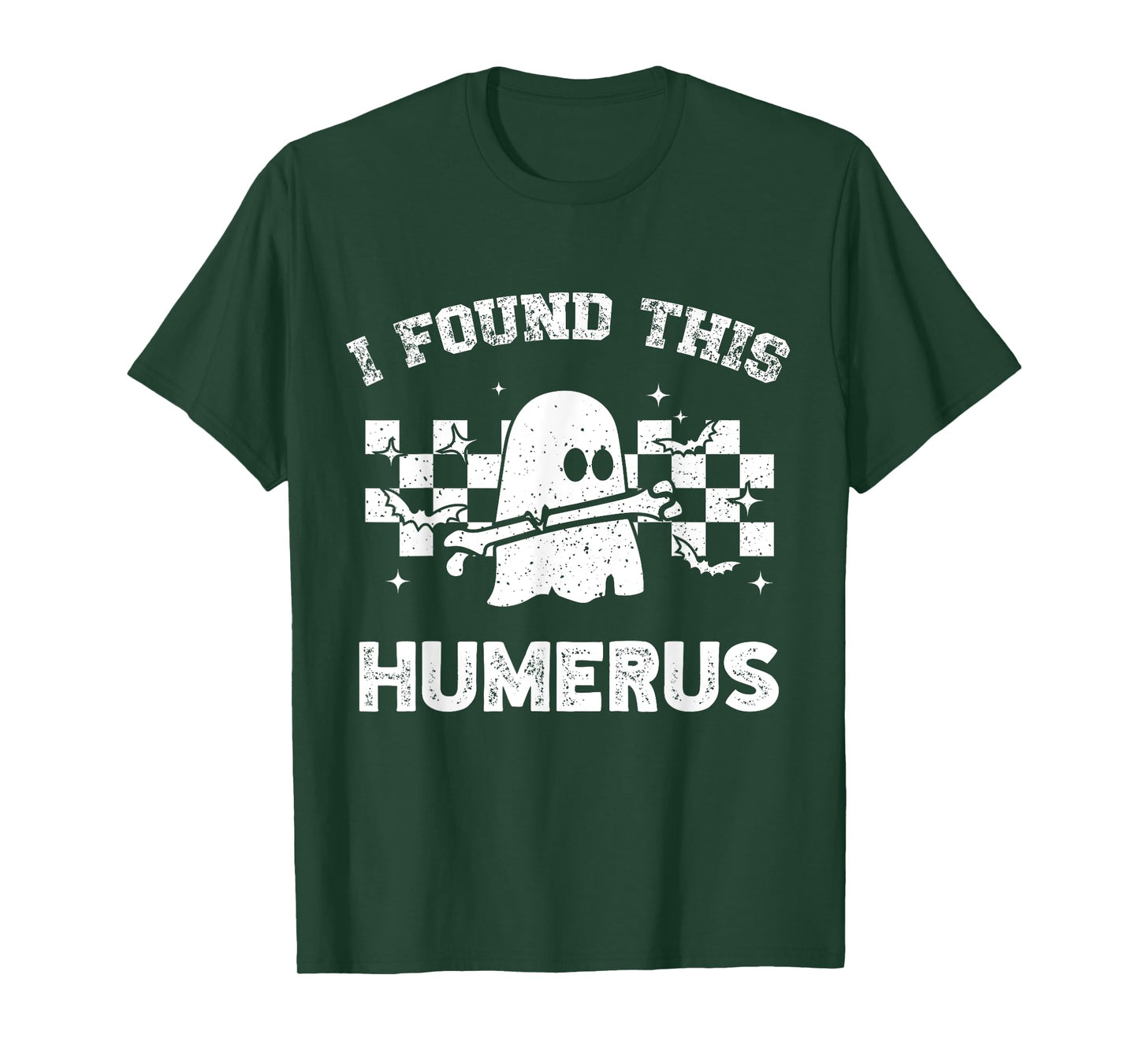 I Found This Humerus Funny Halloween Ghost Skeleton Women T-Shirt