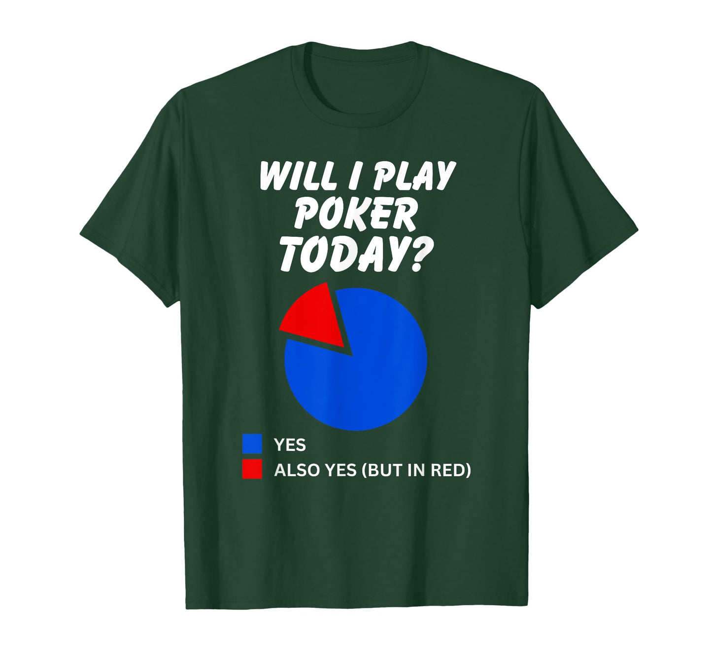 Will I play Poker Today? Yes Pie Chart for Poker Players T-Shirt