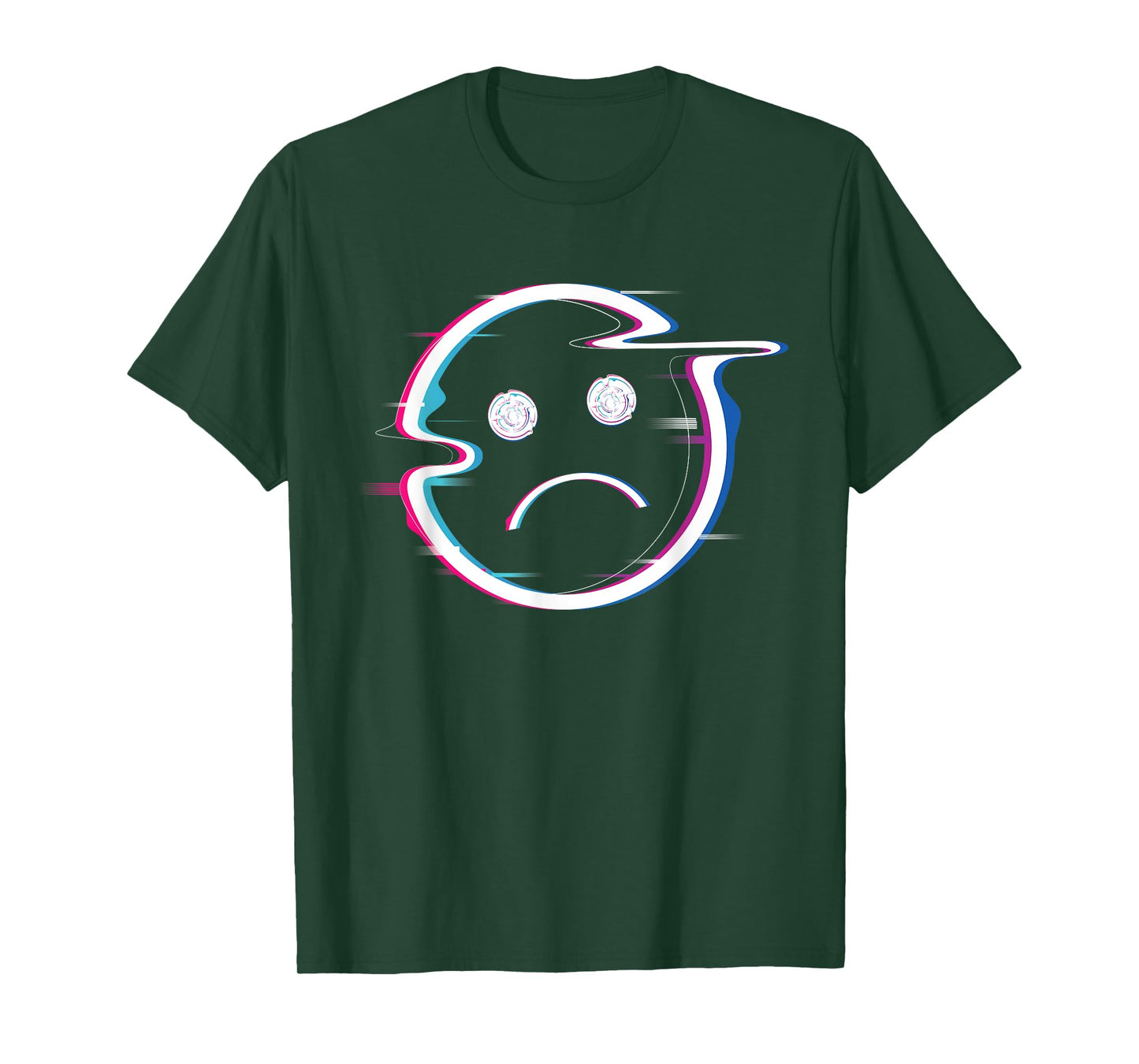 Sad Boi Pink Aesthetic Vaporwave Sadboi Sad Face Glitch Art T-Shirt